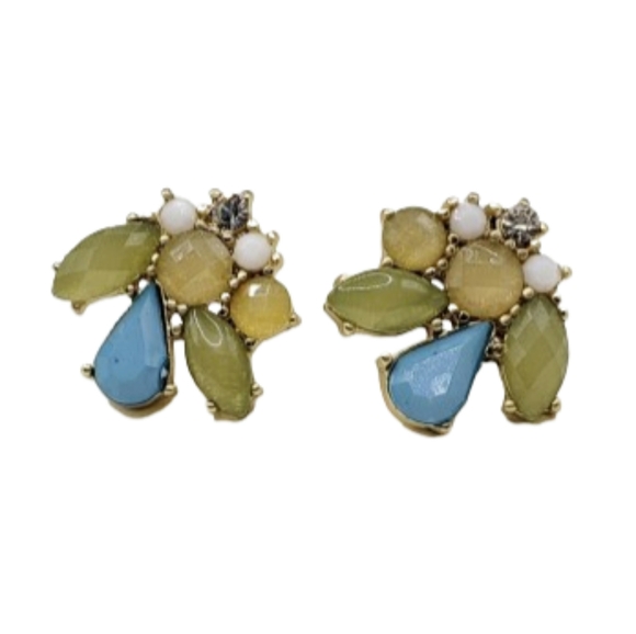 Mixed Stone with Rhinestone Post Earrings - Picture 1 of 6